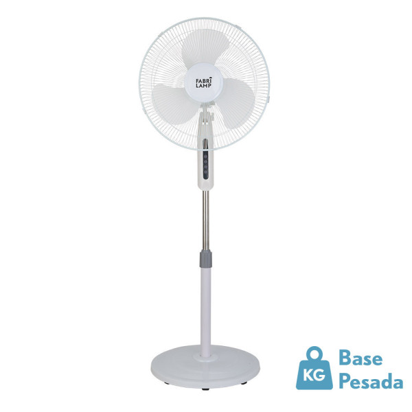 VENTILADOR DE PIE ETESIO BLANCO 3 VELOCIDADES 40W OSCILANTE 3 ASPAS BLANCAS