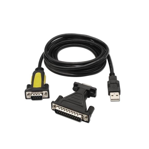 ADAPTADOR NANOCABLE 10.03.0002 - USB A SERIE - TIPO A/M-RS232 DB9M/ DB25/M - 1.8M
