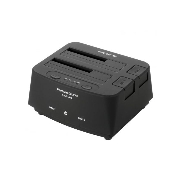 DOCKING STATION TACENS PORTUM DUO PARA 2 DISCOS DUROS SATA 2.5'' / 6.35CM 3.5'' / 8.89CM HASTA 3TB U