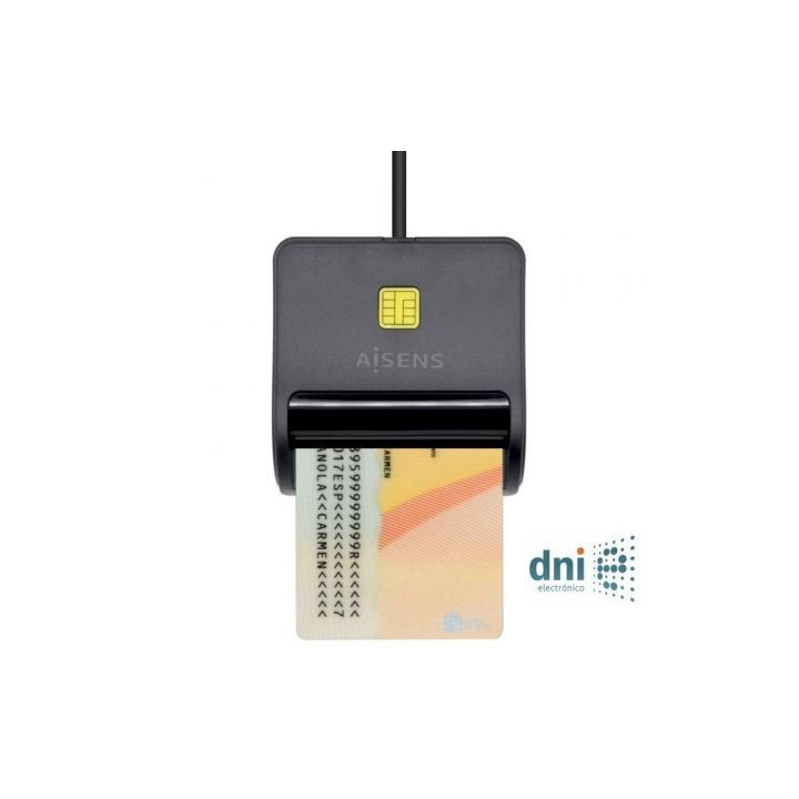 Lector de DNI Aisens ASCR-SN01-BK/ Negro
