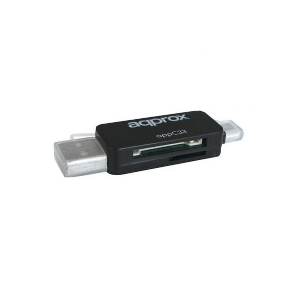 LECTOR DE TARJETAS SD/MICROSD APPROX APPC33 CON FUNCION PENDRIVE - SALIDAS USB/MICROUSB - FUNCION OT