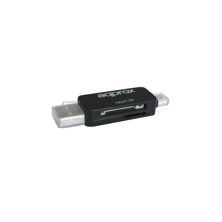 LECTOR DE TARJETAS SD/MICROSD APPROX APPC33 CON FUNCION PENDRIVE - SALIDAS USB/MICROUSB - FUNCION OT