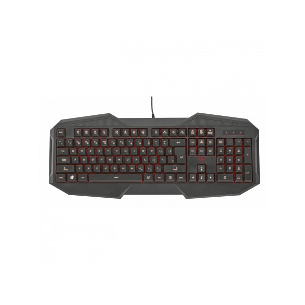 TECLADO PARA JUEGOS TRUST GAMING GXT830 - ILUMINACION LED 3 COLORES - 12 TECLAS MULTIMEDIA - TIEMPO