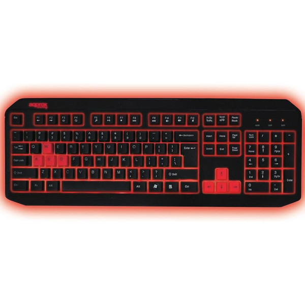 TECLADO GAMING APPROX APPBLIZZARD - PLUG AND PLAY - RETROILUMINADO - 12 TECLAS MULTIMEDIA - 8 TECLAS