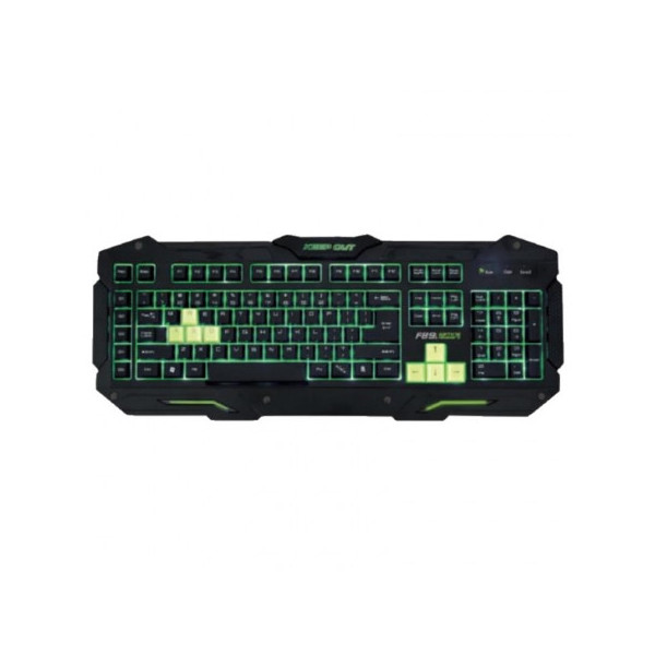 TECLADO GAMING KEEP-OUT RETROILUMINADO EN 7 COLORES 8 TECLAS GAMING 12 TECLAS MULTIMEDIA 3 PERFILES