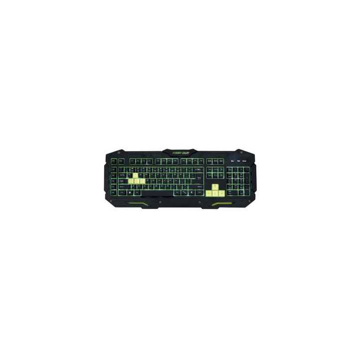 TECLADO GAMING KEEP-OUT RETROILUMINADO EN 7 COLORES 8 TECLAS GAMING 12 TECLAS MULTIMEDIA 3 PERFILES