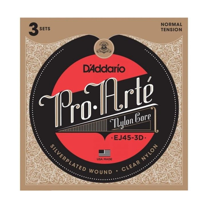 JUEGO CUERDAS CLASICA D'ADDARIO EJ-45 PACK 3 UNIDADES