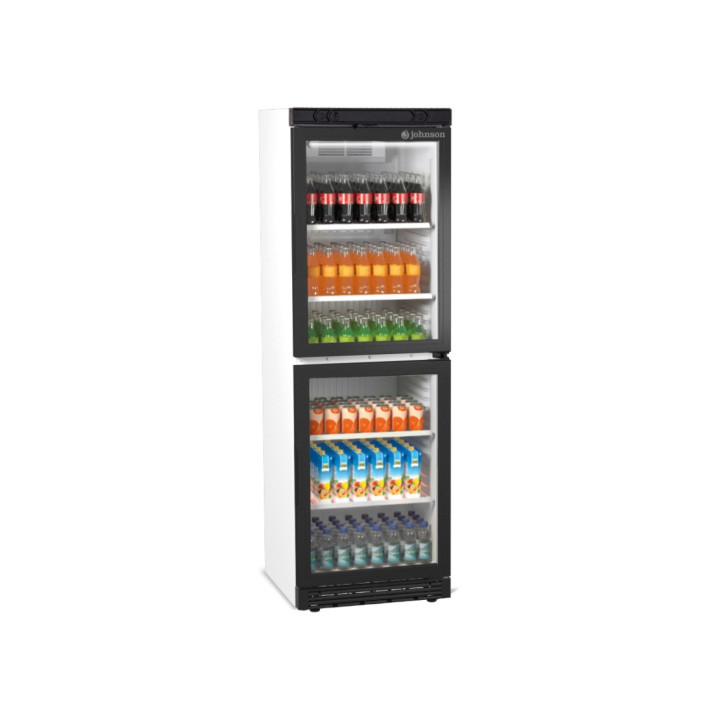 FRIGORIFICO EXPOSITO DE BOTELLAS 2 PUERTAS JOHNSON 184X60 CLASE E PUERTAS TRANSPARENTES MOD. JRPRO18