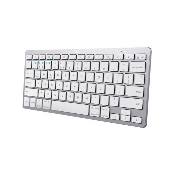 Teclado Compacto Inalambrico por Bluetooth Trust 24654/ Plata