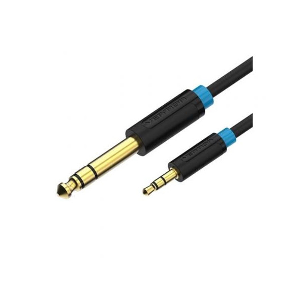 Cable Estereo Vention BABBH/ Jack 6.5 Macho - Jack 3.5 Macho/ 2m/ Negro MOD:BABBH