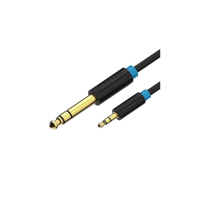 Cable Estereo Vention BABBH/ Jack 6.5 Macho - Jack 3.5 Macho/ 2m/ Negro MOD:BABBH