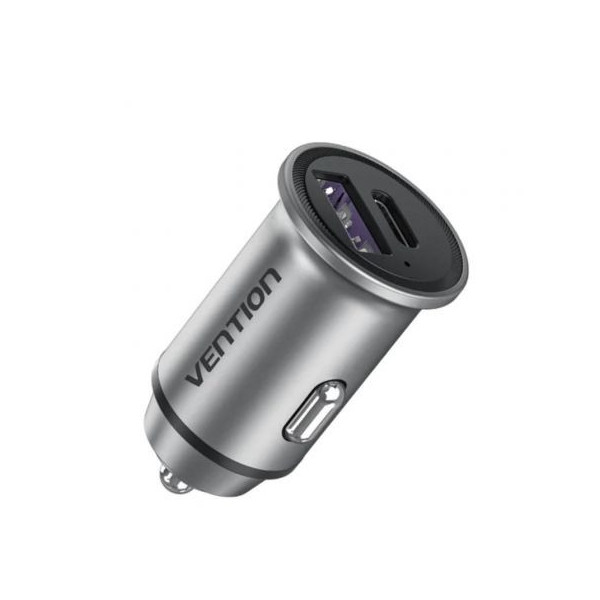 Cargador de Coche Vention FFFH0/ 1xUSB-Tipo C/ 1xUSB/ 30W MOD:FFFH0