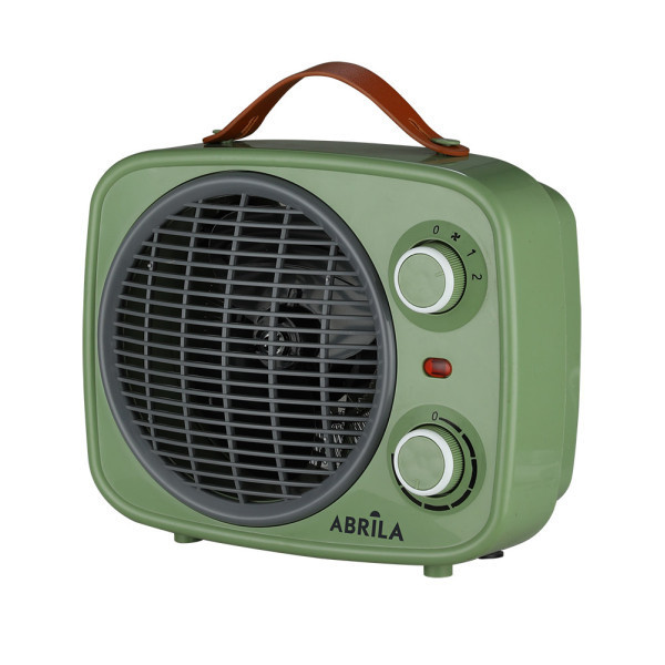 TERMOVENTILADOR HOGUERA 2000W VERDE/GRIS 2 POTENCIAS 3 FUNCIONES TERMOSTATO REGUL SEGURO ASA 25,5X25