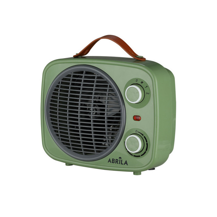 TERMOVENTILADOR HOGUERA 2000W VERDE/GRIS 2 POTENCIAS 3 FUNCIONES TERMOSTATO REGUL SEGURO ASA 25,5X25