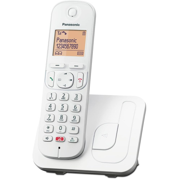 TELEFONO INALAMBRICO PANASONIC DECT CON MANOS LIBRES Y BLOQUEO DE LLAMADAS COLOR BLANCO