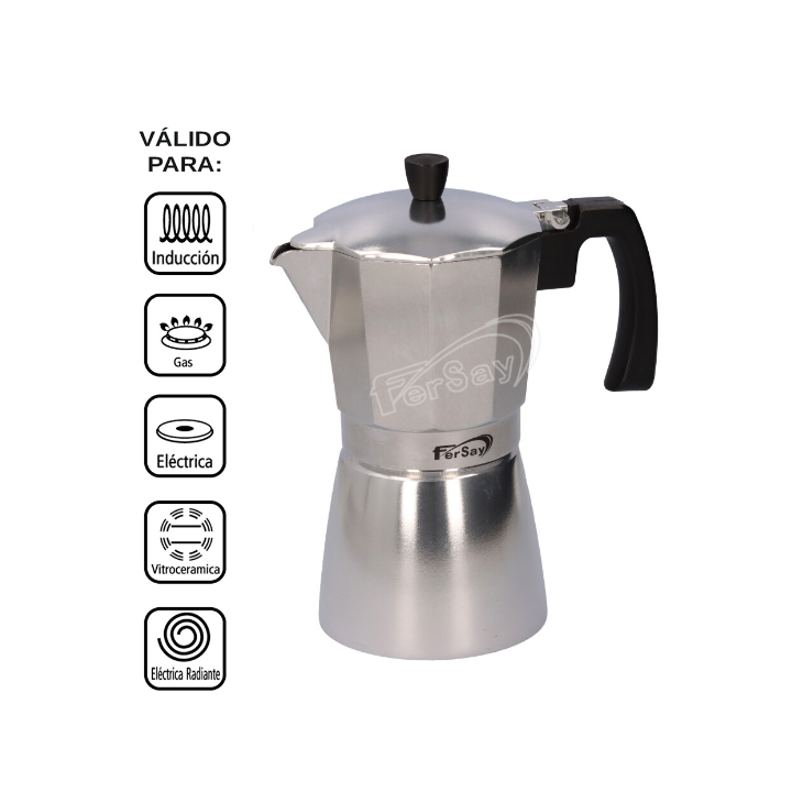 CAFETERA ITALIANA 9 TAZAS INDUCCION MOD:CAFI1009AL