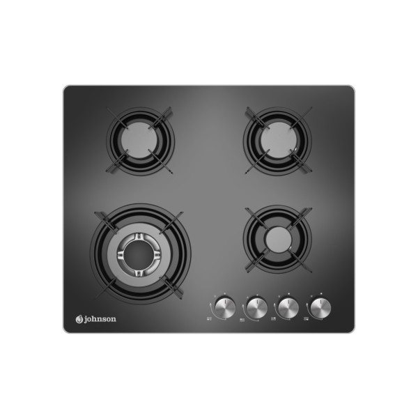 PLACA DE GAS CRISTALGAS JOHNSON 4 FUEGOS 60 CM CON PARRILLAS DE HIERRO FUNDIDO INDEPENDIENTES MOD. J