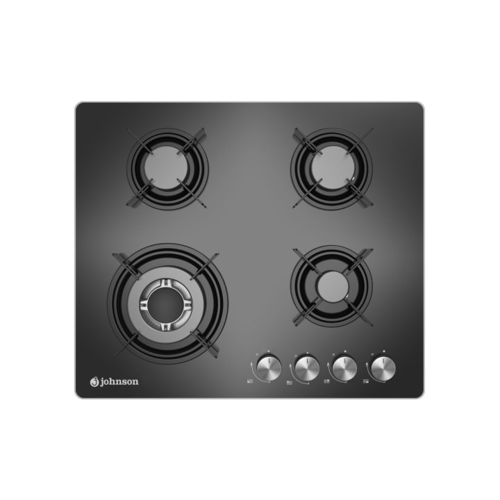 PLACA DE GAS CRISTALGAS JOHNSON 4 FUEGOS 60 CM CON PARRILLAS DE HIERRO FUNDIDO INDEPENDIENTES MOD. J