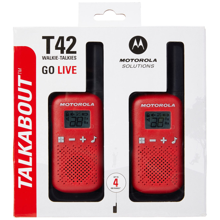 PMR WALKI MOTOROLA TALKABOUT 16 CANALES Y HASTA 4KM DE DISTANCIA  MOD. T42AZUL