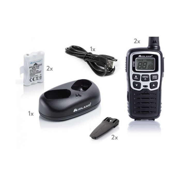 PMR WALKIE 446 MIDLAND XT50   CARGADOR