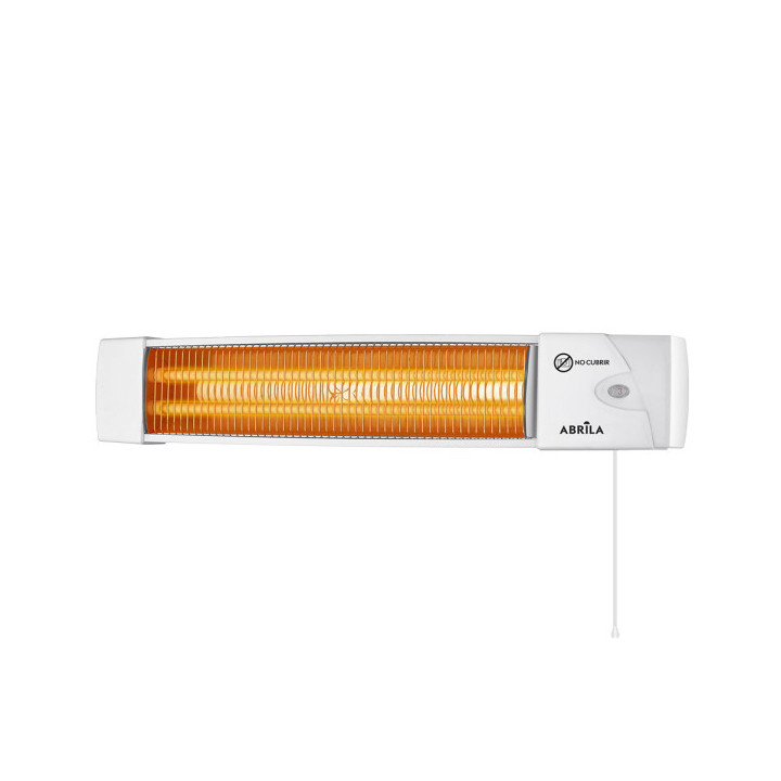 ESTUFA DE BANO DE CUARZO MODELO AFRICA 1200W BLANCO 2 POTENCIAS CONTROL CADENA DE TIRO MEDIDAS 10,4X