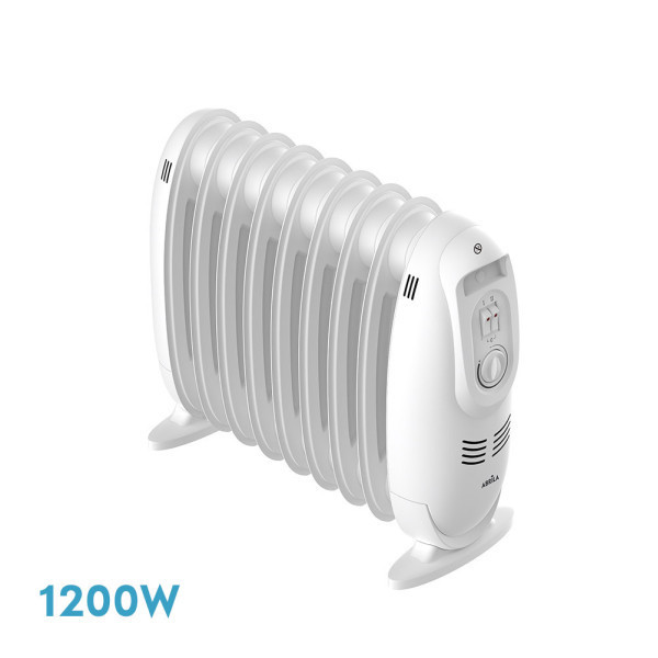 RADIADOR ACEITE IRLANDA1200W BLANCO 3 POTENCIAS  TERMOST.REG 9 ELEMENTOS PROTECTOR SEGURIDAD ASA  MO