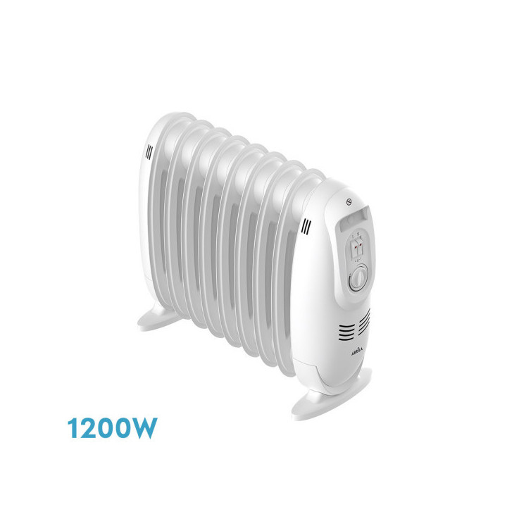 RADIADOR ACEITE IRLANDA1200W BLANCO 3 POTENCIAS  TERMOST.REG 9 ELEMENTOS PROTECTOR SEGURIDAD ASA  MO