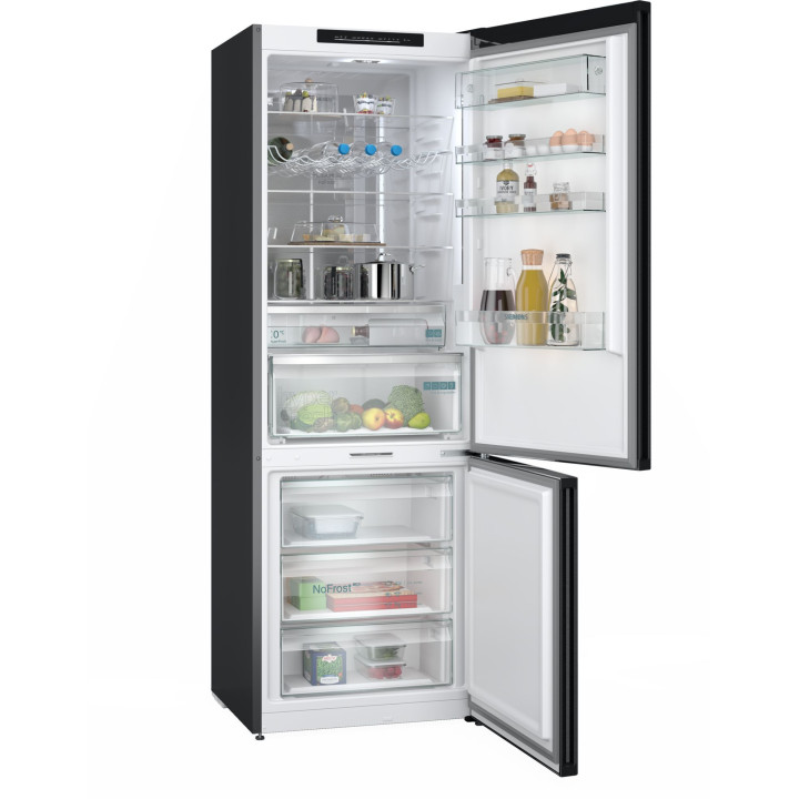 FRIGORIFICO COMBI SIEMENS IQ700 203x70 CRISTAL NEGRO NO FROST CLASE B MOD:KG49NSBBF
