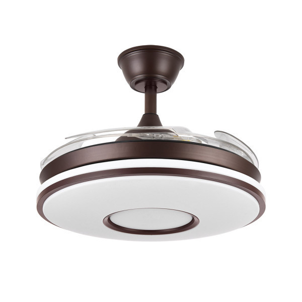 VENTILADOR DE TECHO CON ASPAS DESPLEGABLES MODELO DANI  COLOR MARRON  MOTOR DC 59W 3 ASPAS TRANSPARE