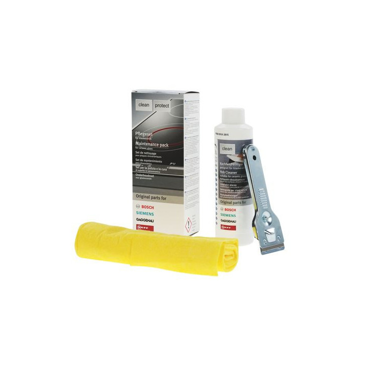 SET LIMPIEZA VITROS CON BAYETA, RASQUETA, BOTE 250ml