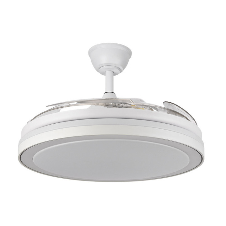 VENTILADOR DE TECHO CON ASPAS DESPLEGABLES MODELO ESPARTA MAXI  COLOR BLANCO MOTOR DC 80W 3 ASPAS TR