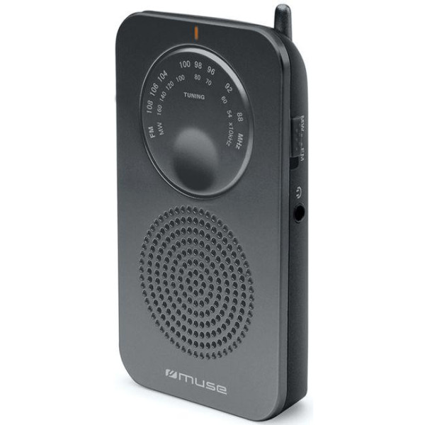 RADIO MUSE CON SINCRONIZADOR ANALOGICO 2 BANDAS  FM/AM, ANTENA TELESCOPICA Y ALTAVOZ INTEGRADO CON 2