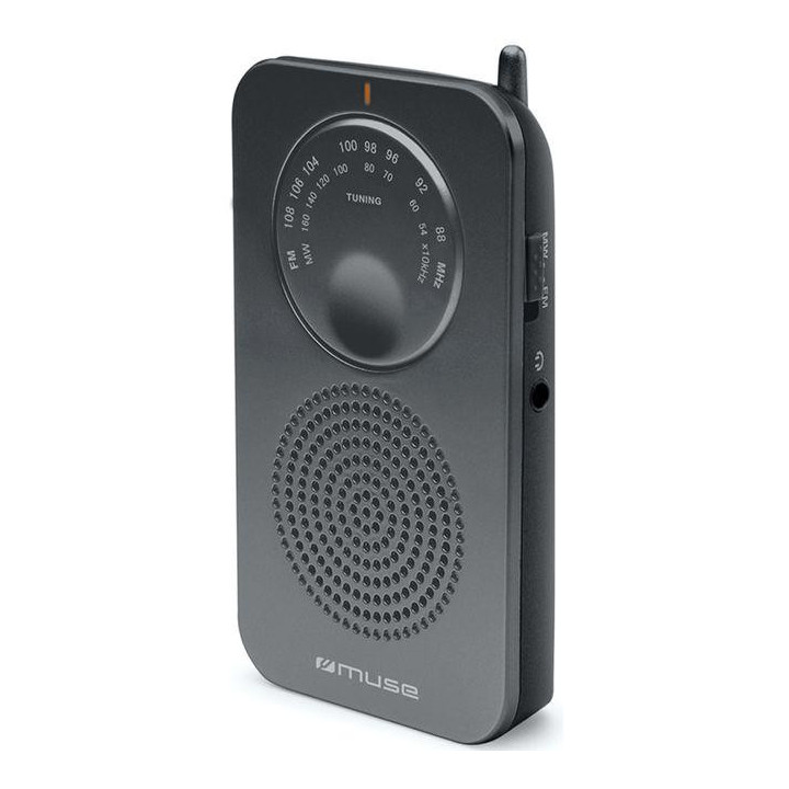 RADIO MUSE CON SINCRONIZADOR ANALOGICO 2 BANDAS  FM/AM, ANTENA TELESCOPICA Y ALTAVOZ INTEGRADO CON 2