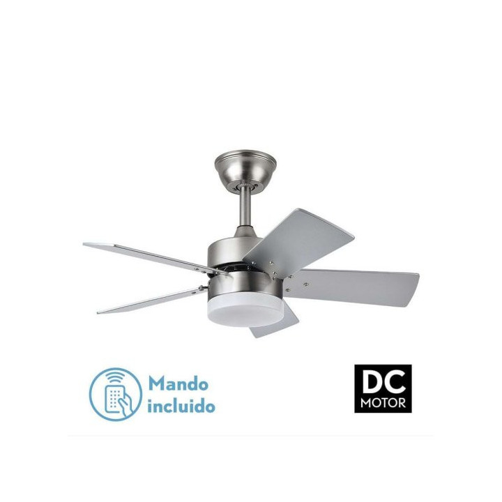 VENTILADOR DE TECHO ASPAS FIJAS ABRILA DC MARTA 36W NIQUEL 5ASPAS 3060LM HAYA/PALTA  REMOTO, MEMORIA