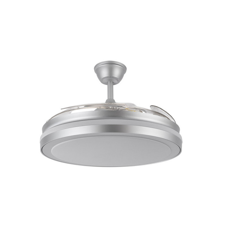 VENTILADOR DE TECHO ASPAS DESPLEGABLES  ABRILA DC ESPARTA MAXI  80W NIQUEL 5ASPAS 10255 LM   REMOTO,