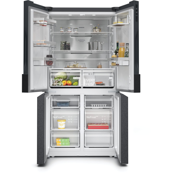 FRIGORIFICO MULTIPUERTA SIEMENS 183x91 NO FROST CLASE E HOME CONNECT COLOR NEGRO INOX MOD. KF96NAXEA