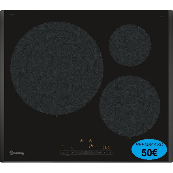 PLACA DE INDUCCION BALAY 60CM 3 ZONAS DE COCCION 32CM MOD:3EB967LH