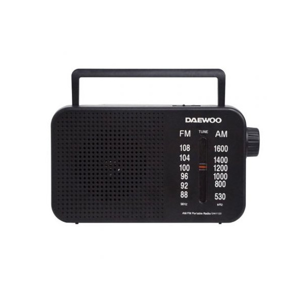 RADIO DAEWOO PORTATIL CON ALIMENTACION NEGRO MOD:DW1123