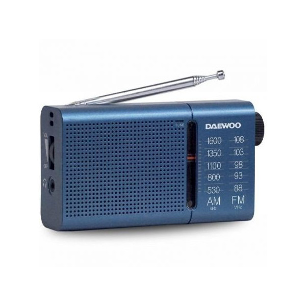 RADIO DAEWOO PORTATIL A PILAS AZUL  MOD:DW1036