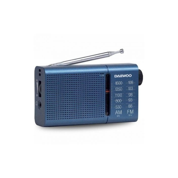RADIO DAEWOO PORTATIL A PILAS AZUL  MOD:DW1036