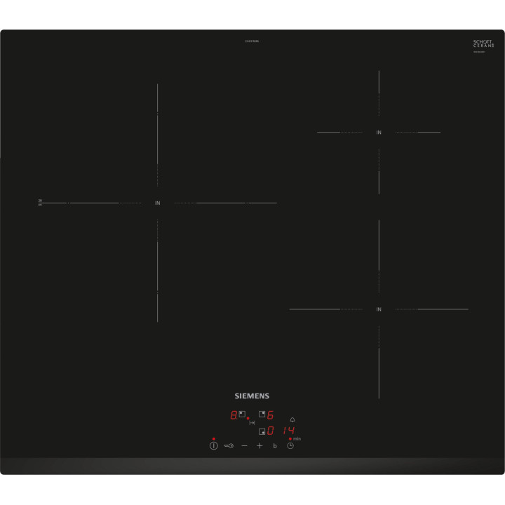 PLACA DE INDUCCION SIEMENS 3 ZONAS CON FRONTAL BISELADO 7.2KW MOD. EH631BJB6E
