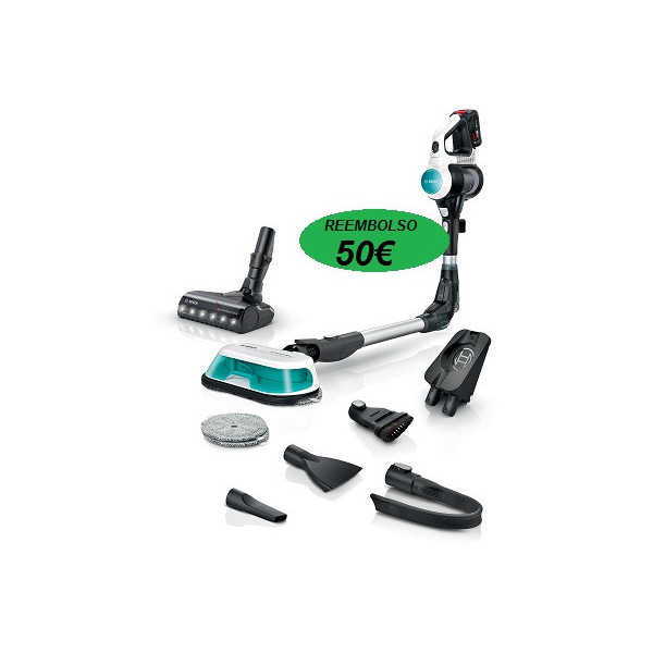 ASPIRADOR ESCOBA BOSCH UNLIMITED 7 PROHYGIENIC AQUA BLANCO AUTON 40 MIN MOD:BCS71HYG4