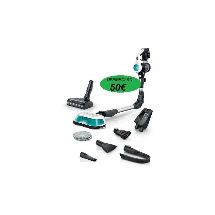 ASPIRADOR ESCOBA BOSCH UNLIMITED 7 PROHYGIENIC AQUA BLANCO AUTON 40 MIN MOD:BCS71HYG4
