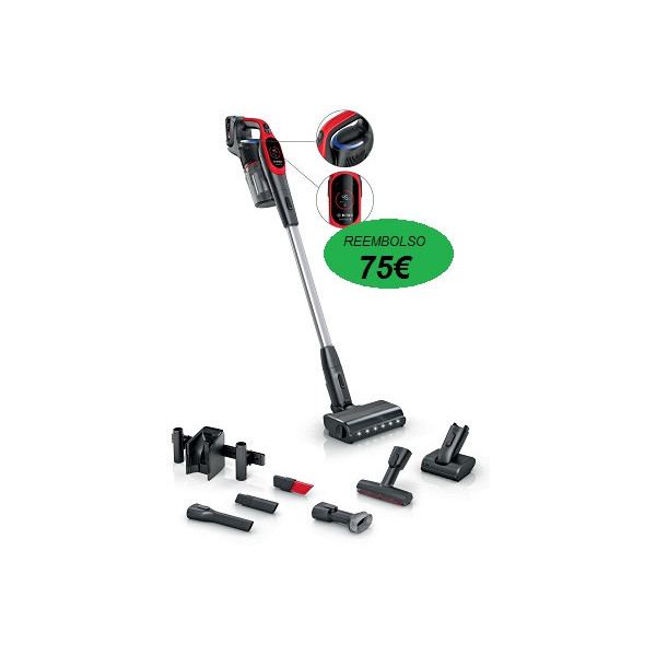 ASPIRADOR ESCOBA  BOSCH UNLIMITED 9  PROANIMAL  ROJO  AUTONOMIA 60 MIN. MOD:BBS931PET