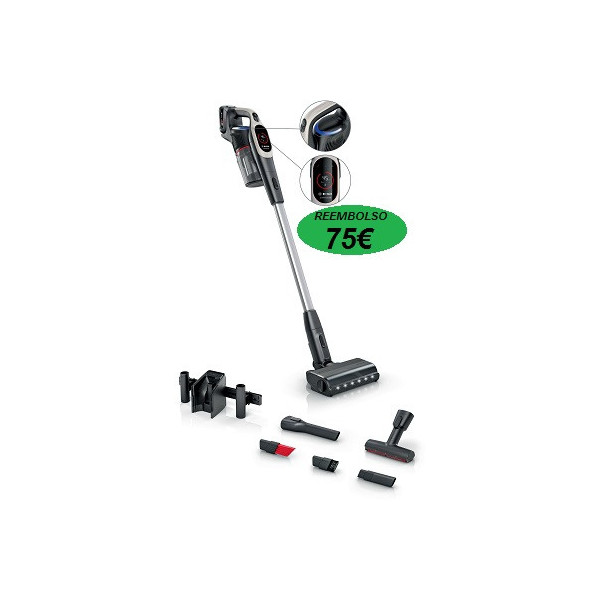 ASPIRADOR ESCOBA  BOSCH UNLIMITED 9  ACERO  AUTONOMIA 60 MIN. MOD:BCS931GAC