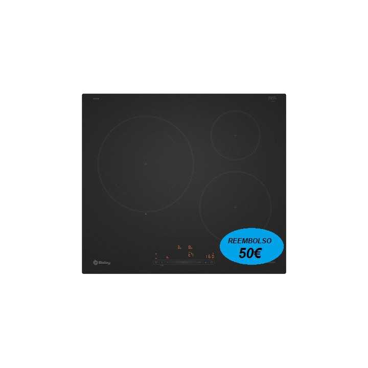 PLACA INDUCCION BALAY 60CM 3 ZONAS 28 CM CONTROL DE TEMPERATURA MOD:3EB965MH