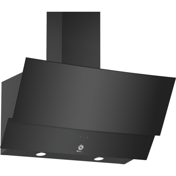 CAMPANA DECORATIVA INCLINADA BALAY SERIE CRISTAL NEGRO 80CM. 629 m3 CLASE C MOD.3BC585GN