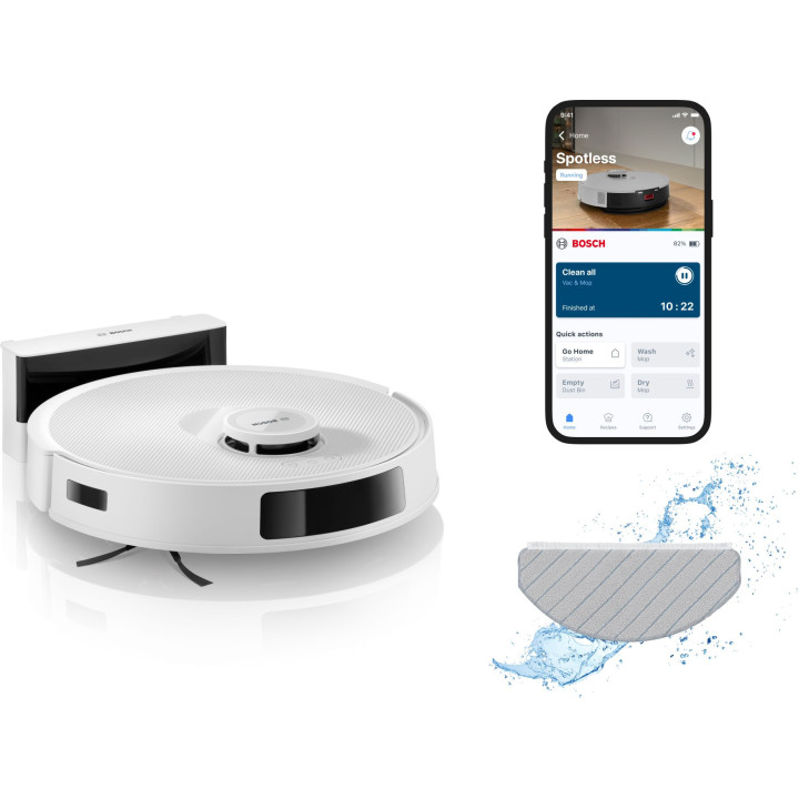 ROBOT ASPIRADOR SPOTLESS BOSCH CON FUNCION FREGADO MOD:BCRC1W