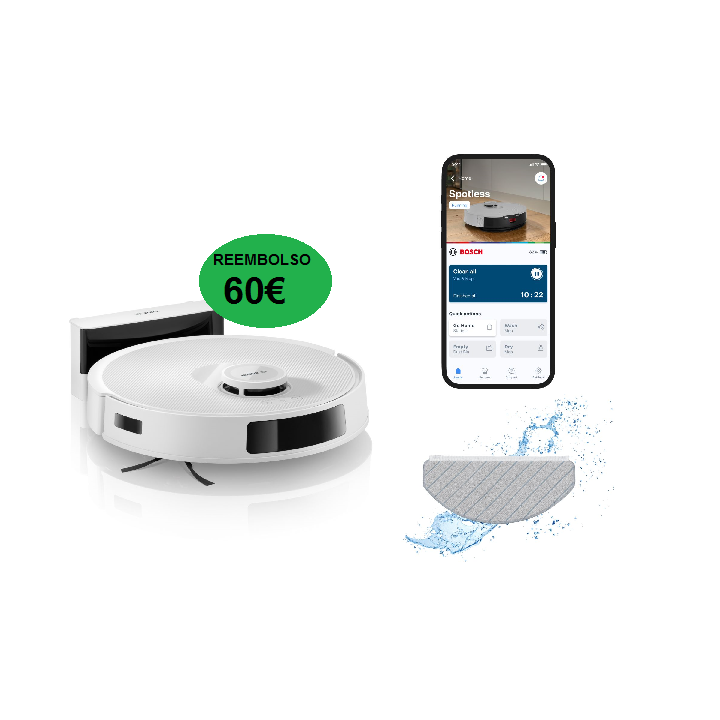 ROBOT ASPIRADOR SPOTLESS BOSCH CON FUNCION FREGADO MOD:BCRC1W