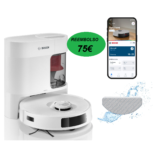 ROBOT ASPIRADOR BOSCH SPOTLESS ADVANCED    CON FUNCION FREGADO MOD:BCRC2W